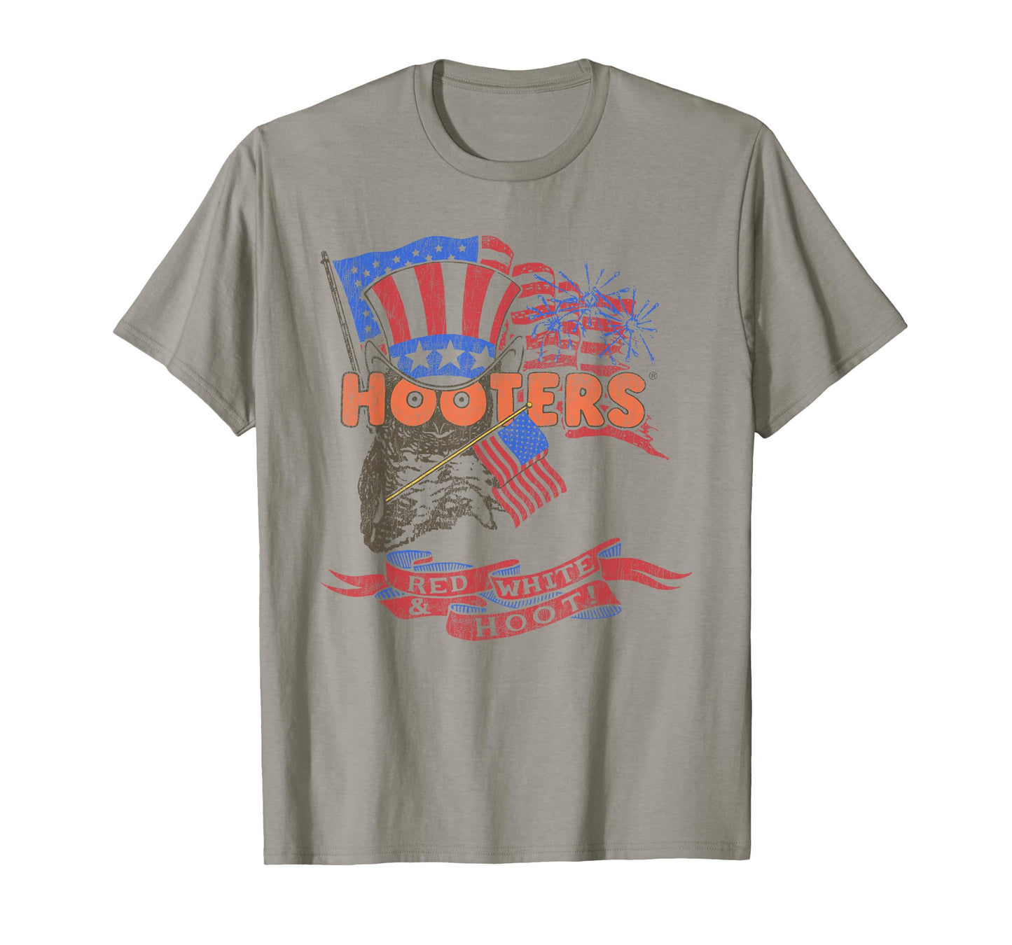 Hooters Red White and Hoot USA 4th of July American Flag T-Shirt