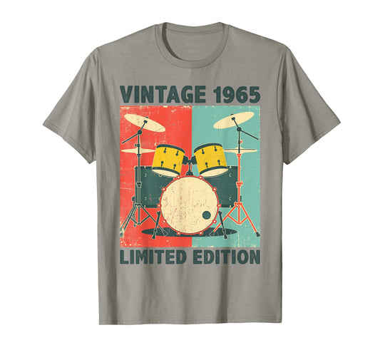 60 Years Old Gift Vintage 1965 Drums Lover 60th Birthday T-Shirt
