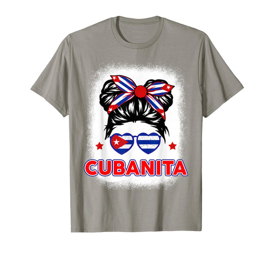 Cubanita Cuba Flag Cuban Girl Hispanic Heritage Kids Women T-Shirt