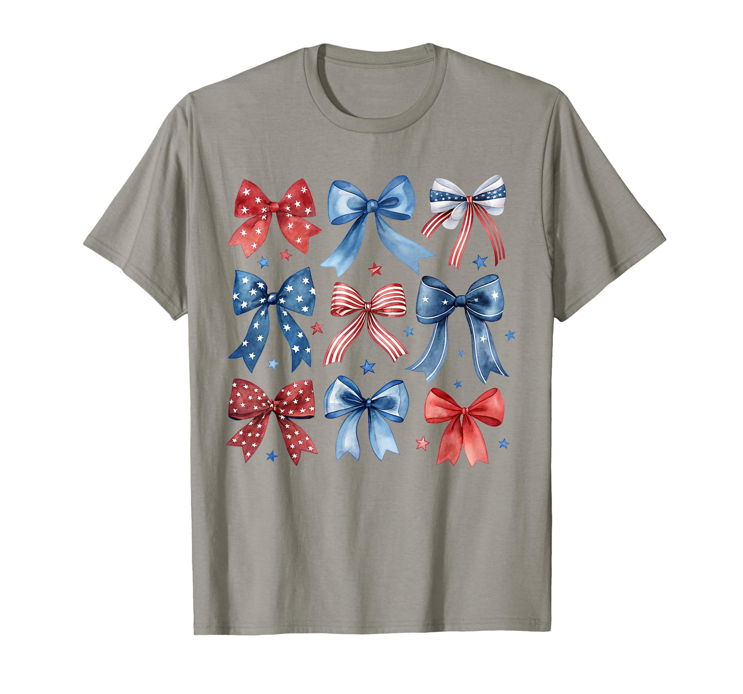 Vintage USA Bow in Red White Blue for Patriotic 4th of July T-Shirt