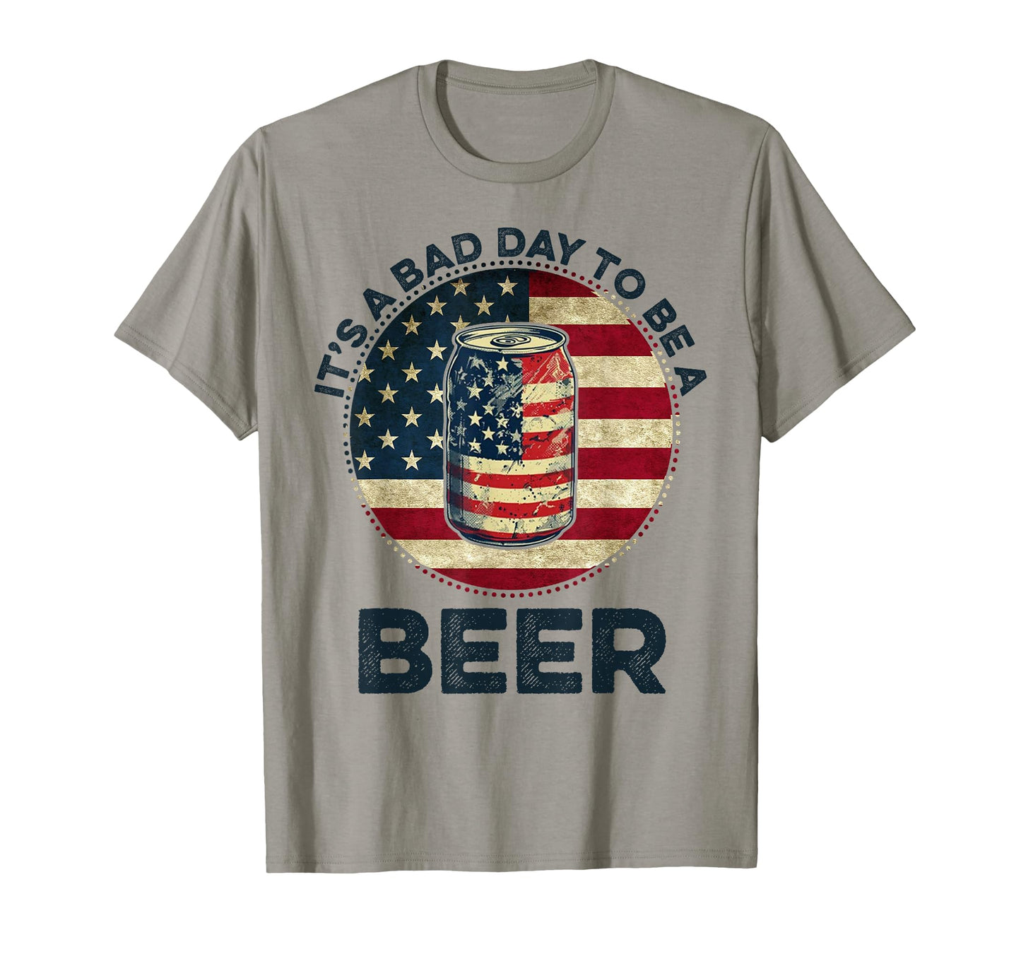 American Flag Beer Glass It's a Bad Day to Be a Beer Vintage T-Shirt