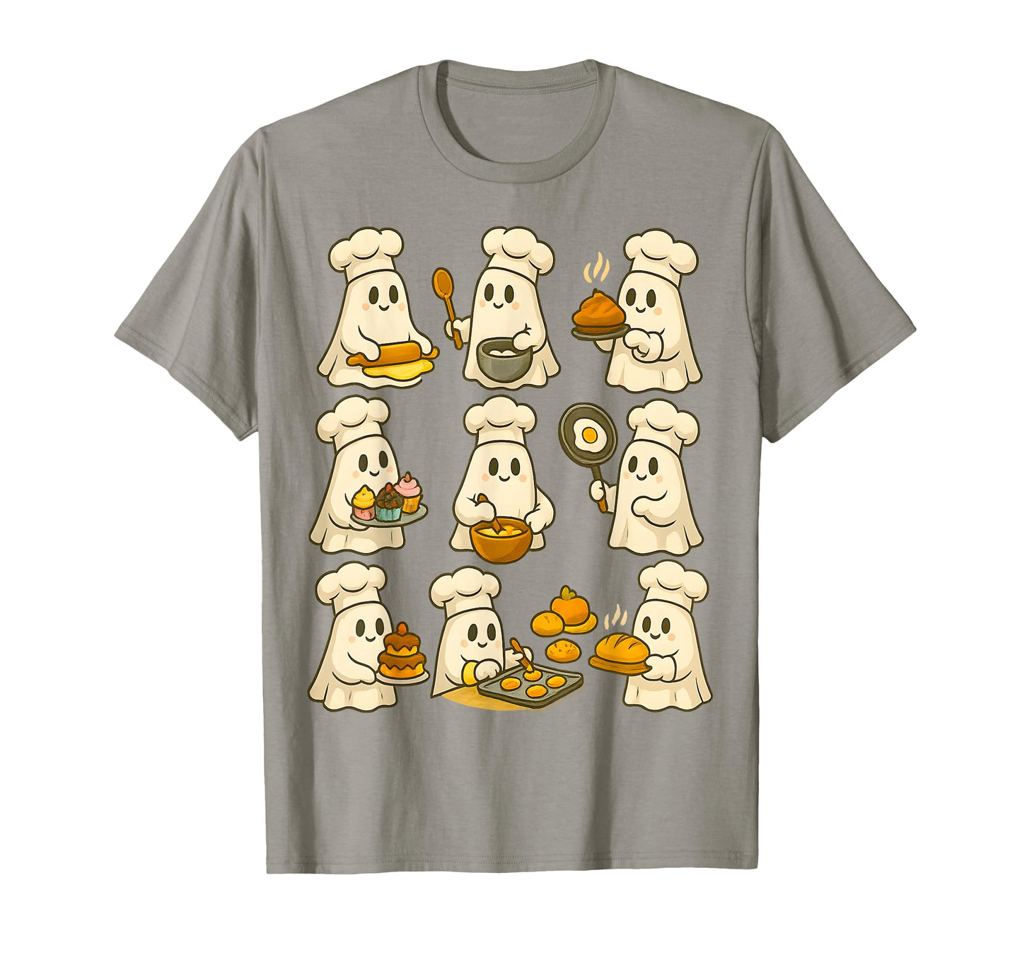 Cute Ghost Baker Halloween Baking for Pastry & Food Lovers T-Shirt
