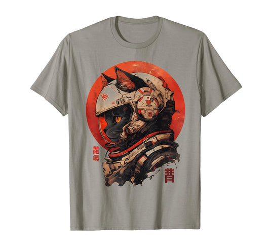 Astronaut Cat Space Cosmic Japanese Retro T-Shirt