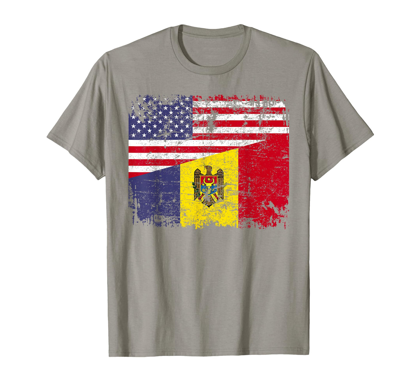 MOLDOVAN ROOTS | Half American Flag | MOLDOVA T-Shirt