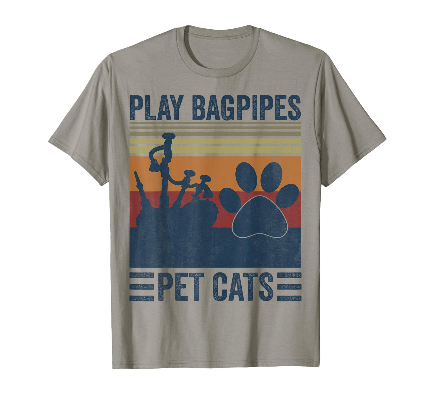 Funny Cat lover and Bagpipe Player - Pet Cats Play Bagpipes T-Shirt