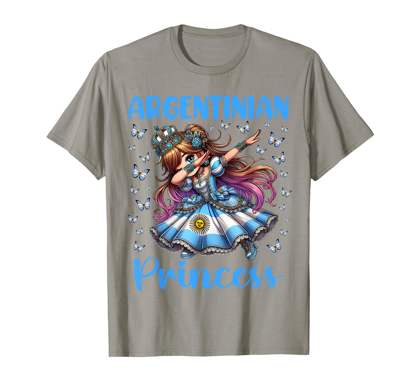 Argentinian Princess Dab Girl Flag Dress Culture for Kids T-Shirt