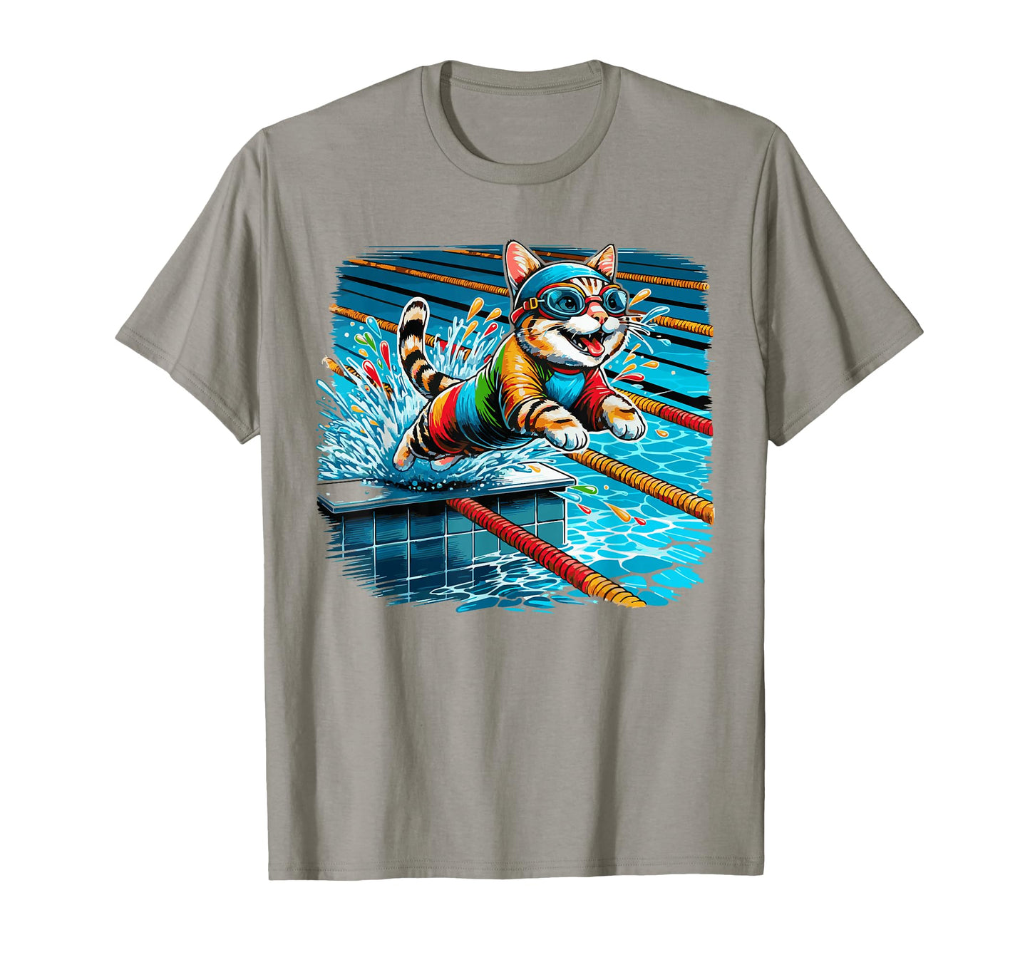 Funny Cat Swimmer Swimming Swim Coach Swimmer Cat Lover T-Shirt