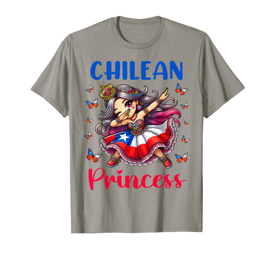 Chilean Princess Dab Girl Flag Dress Heritage Souvenir Kids T-Shirt