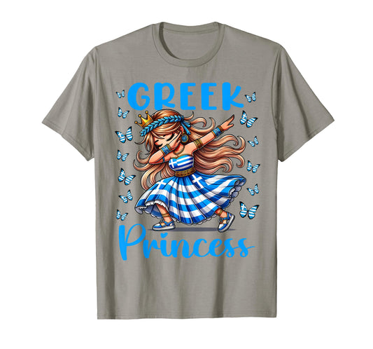 Greek Princess Dab Girl Flag Dress Heritage Souvenir T-Shirt