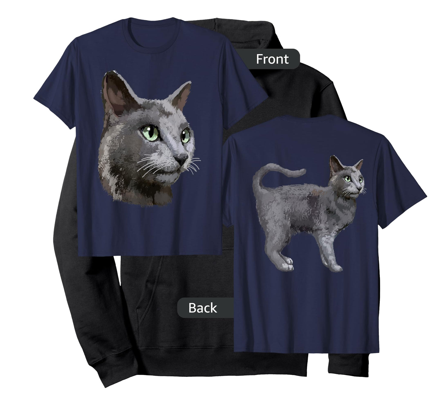 Russian Blue Cat T-shirt Tee Tees T Shirt Tshirt Men Women Kids T-Shirt