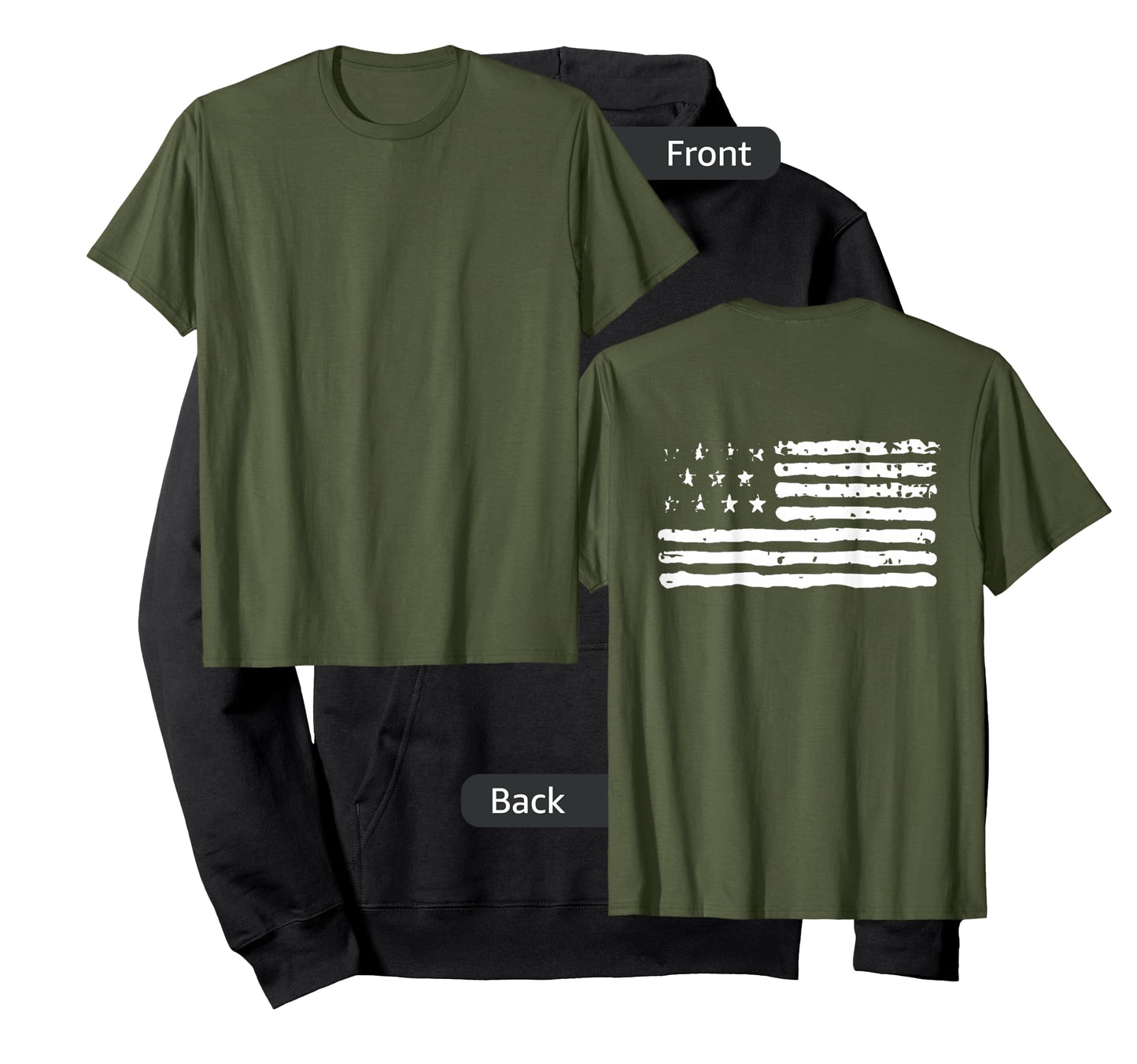 Guns Flag Distressed Veterans Hunters/Back Design T-Shirt