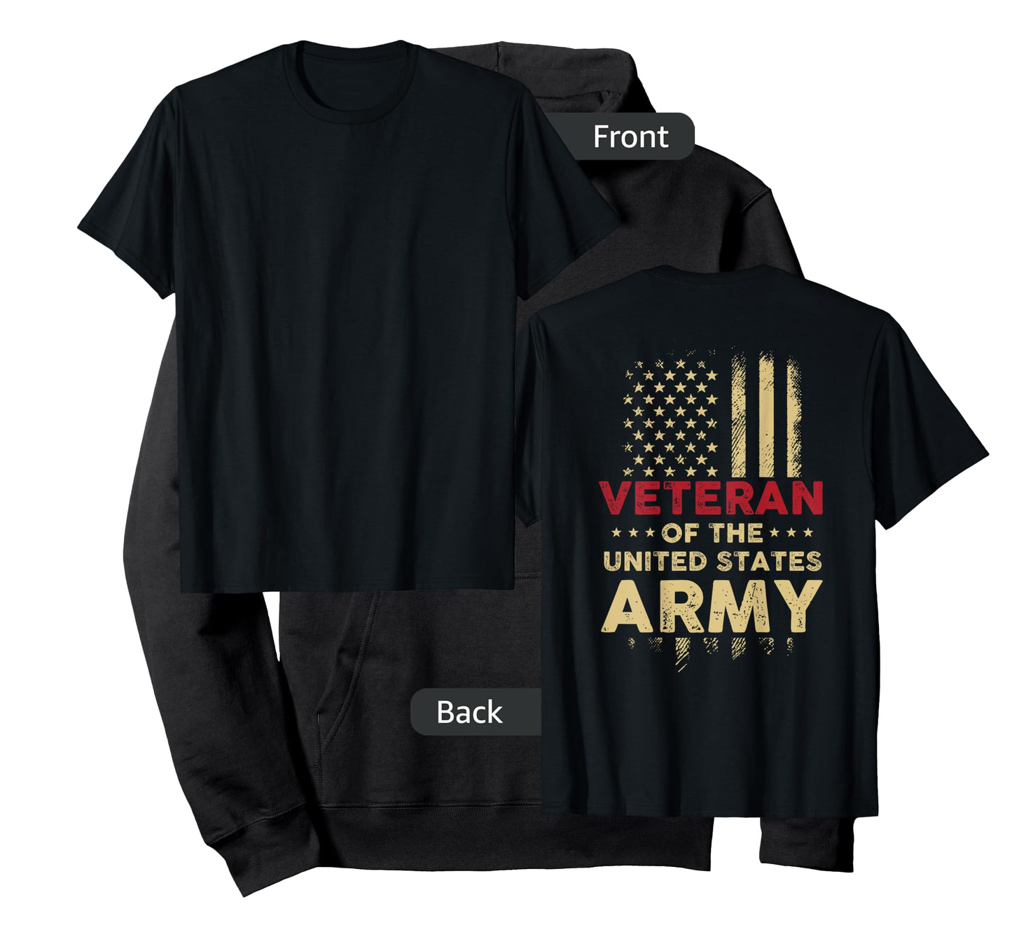 Vintage Veteran US Army Red Line USA American Flag 4th July Women Men T-Shirt