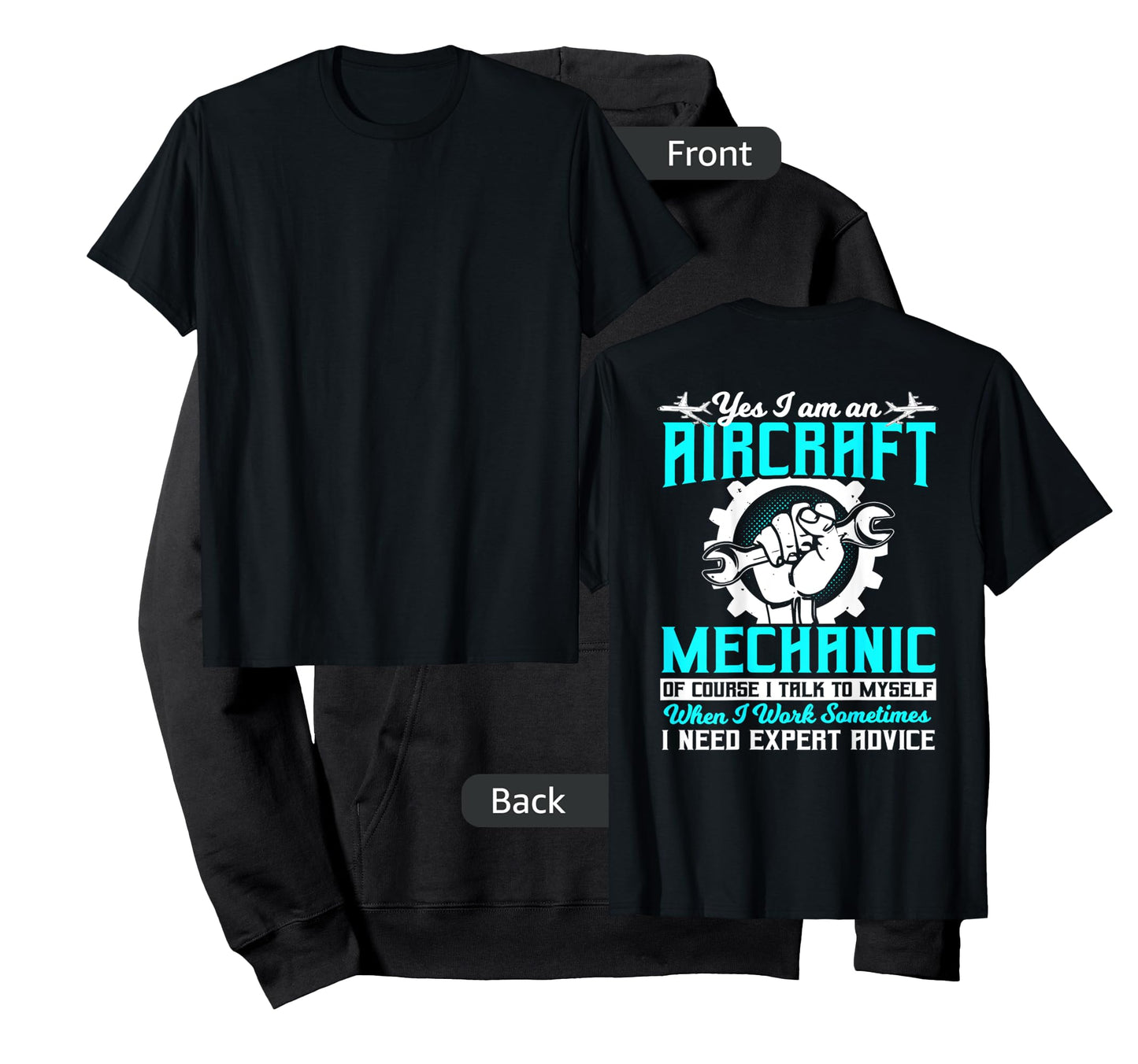Airplane Mechanic Gift Design On Back Of Clothing T-Shirt