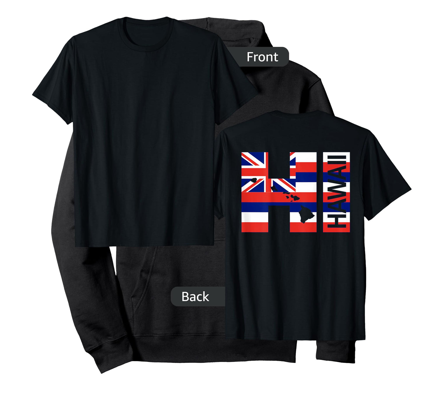 HI Hawaii Islands Hawaiian Flag Beach (On Back) T-Shirt