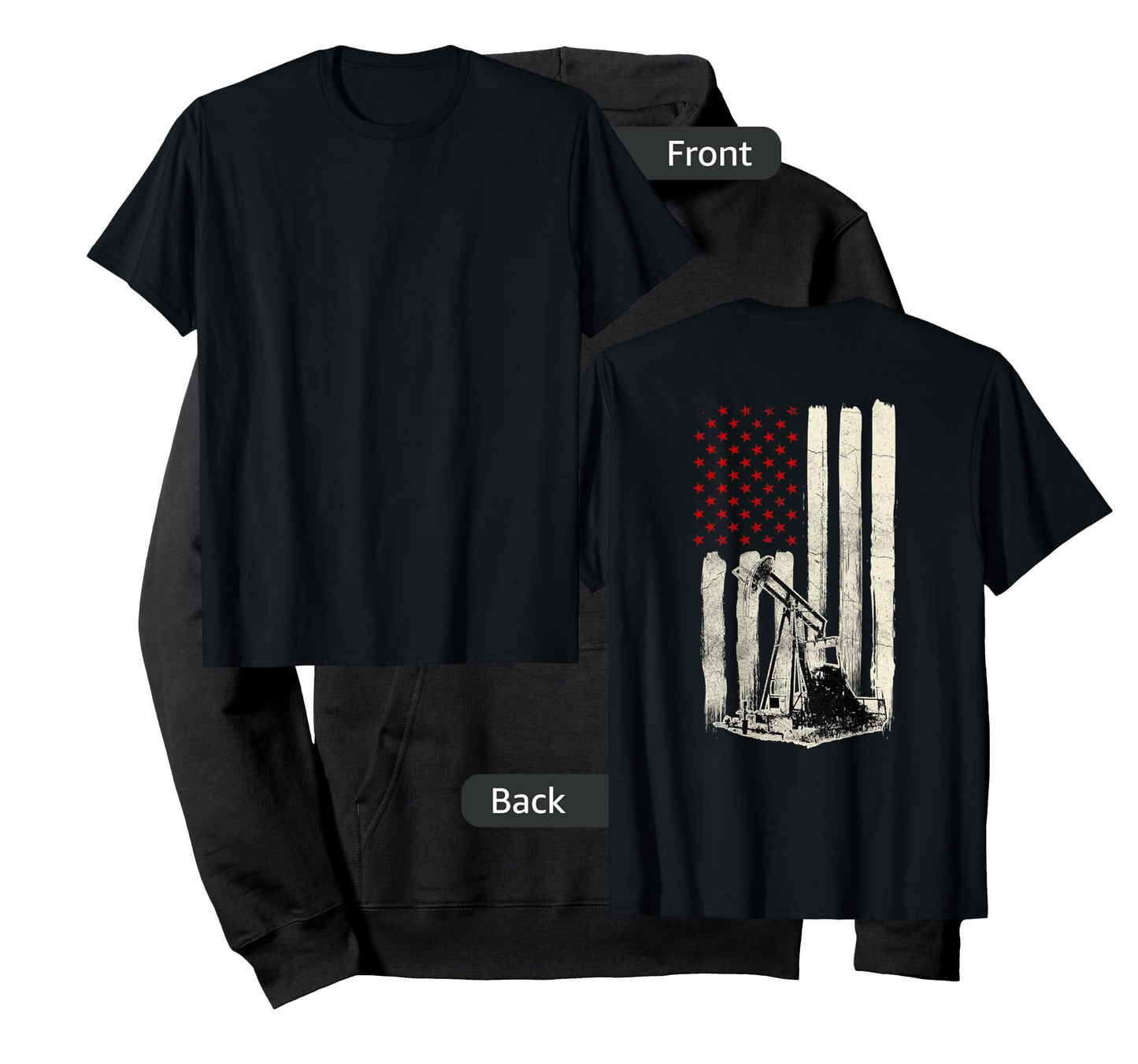 Oilfield Workers Oil Rig Roughneck Design On Back T-Shirt