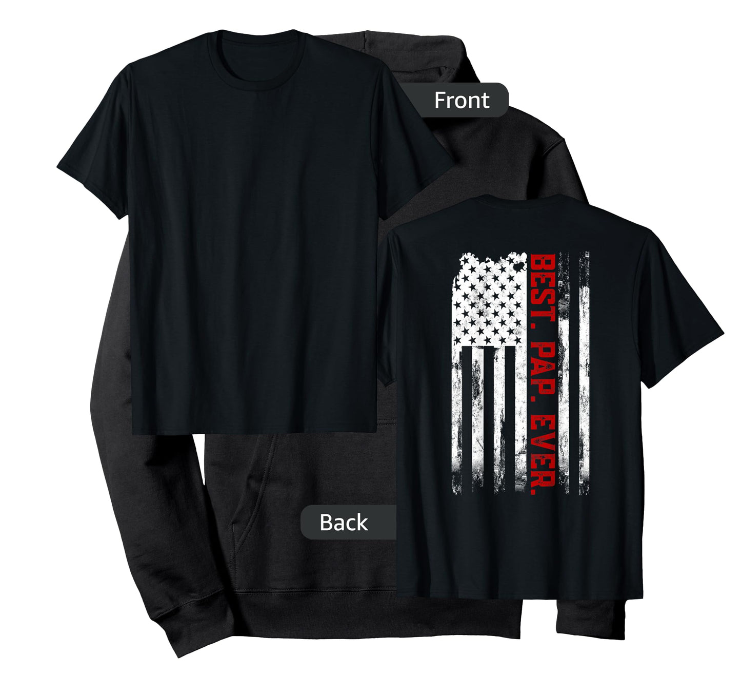 Best Pap Ever American USA Flag Pap Pap T-Shirt