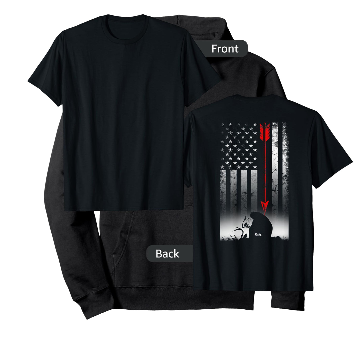 Bow Deer Hunting American Flag Gift for Bow Hunting T-Shirt