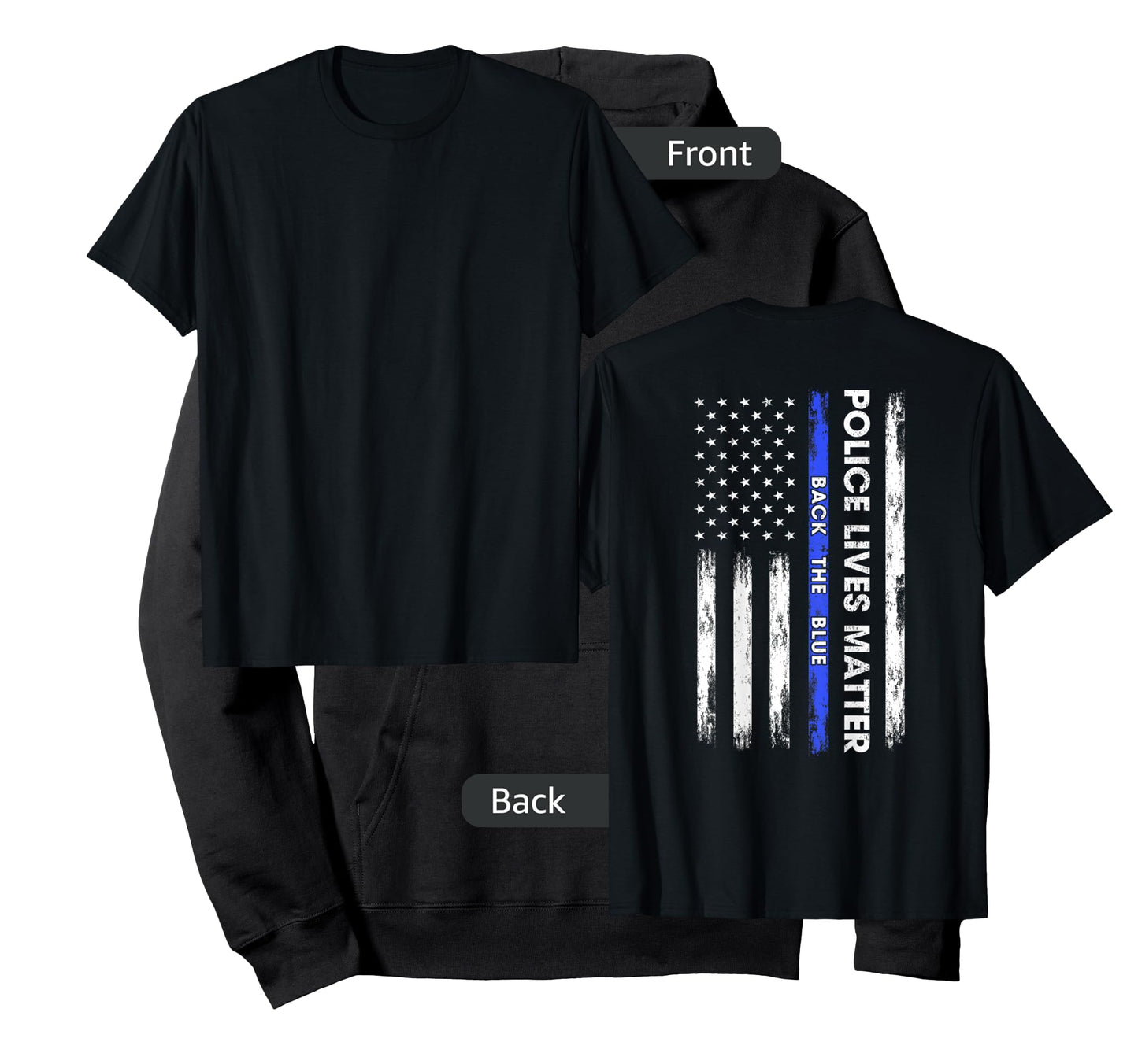 Back The Blue Thin Blue Line USA Flag Police Lives Matter T-Shirt