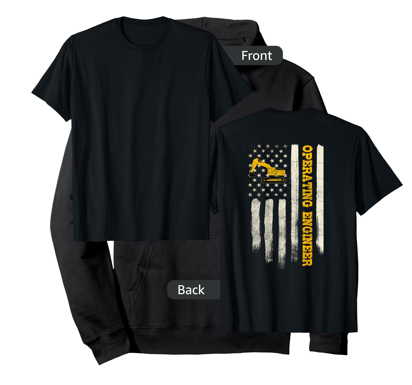 Operating Engineers Design On Back Of Clothing T-Shirt