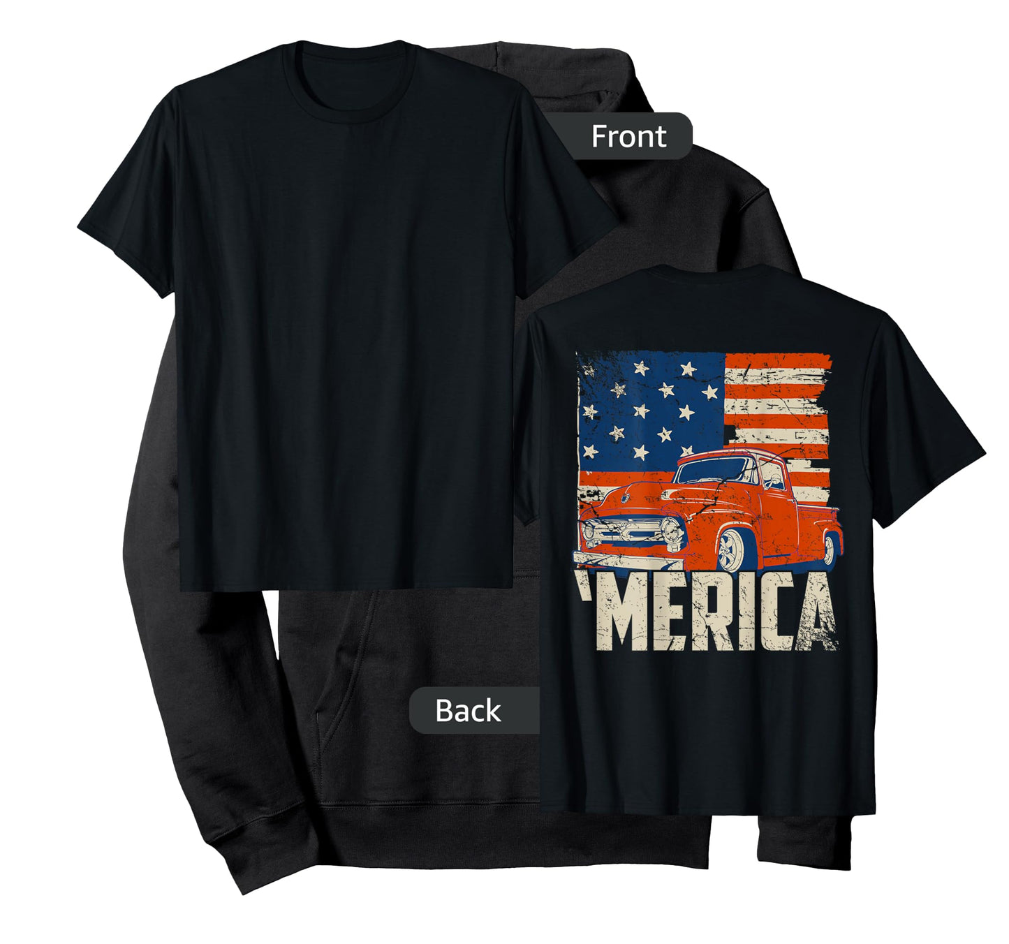 1953 Pickup truck and flag 'Merica shirt Classic truck tee T-Shirt