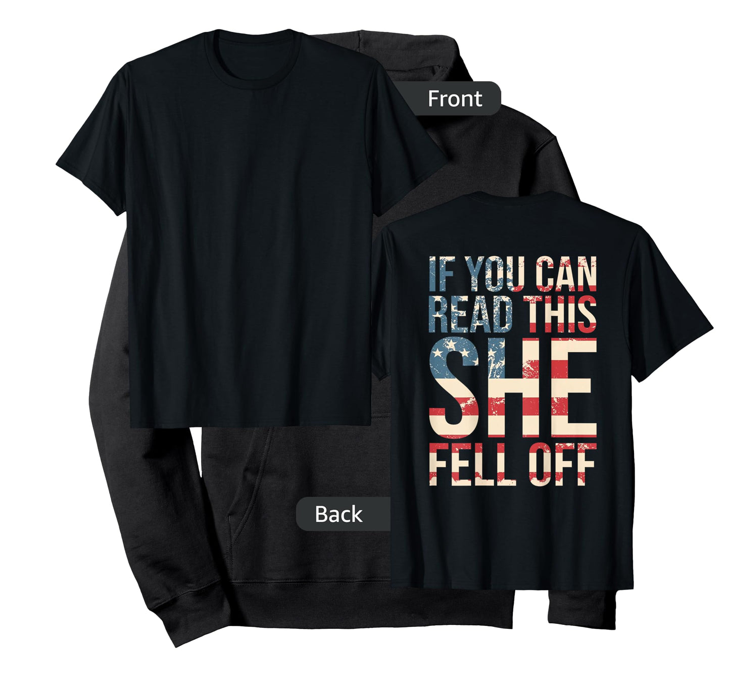 Funny If You Can Read This She Fell Off Biker Motorcycle T-Shirt