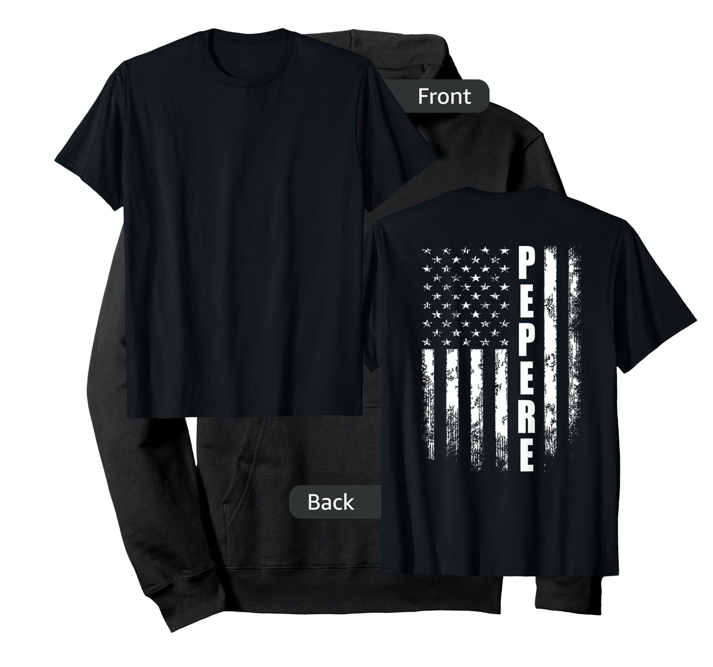 Pepere America Flag Christmas For Men Father'day T-Shirt