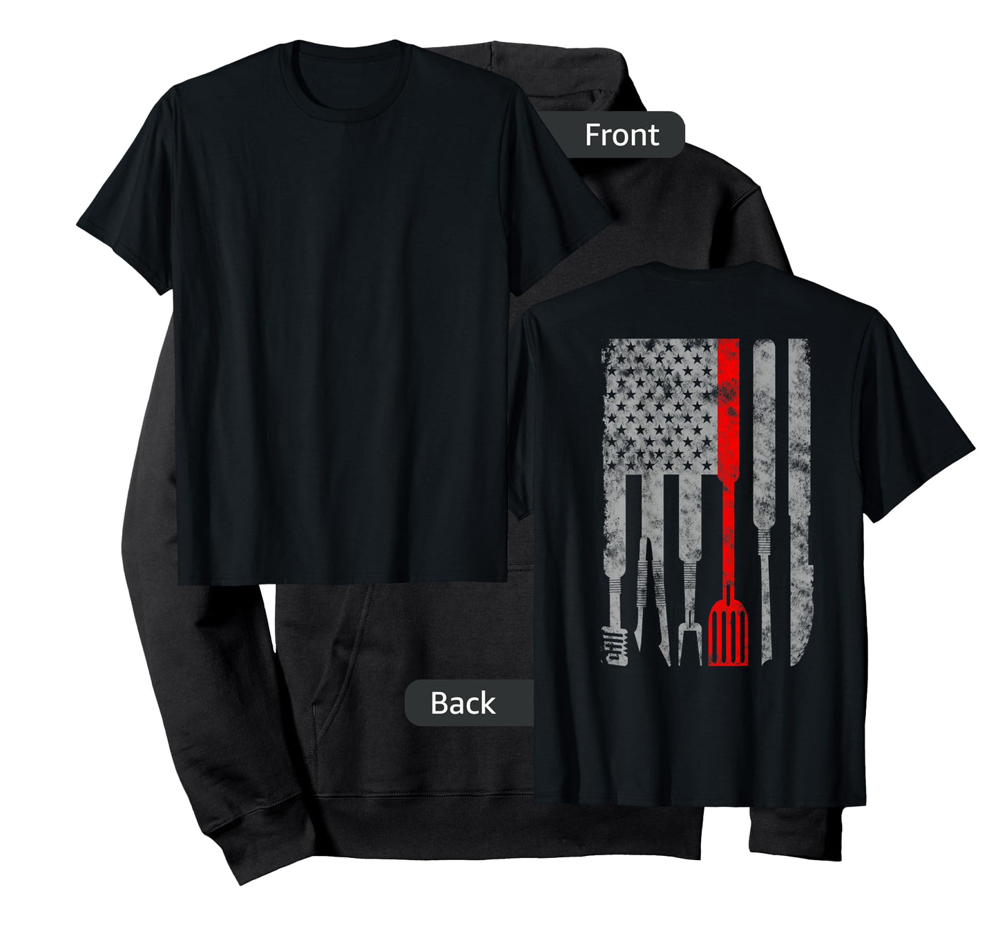 Thin red Line american patriotic chef flag T-Shirt