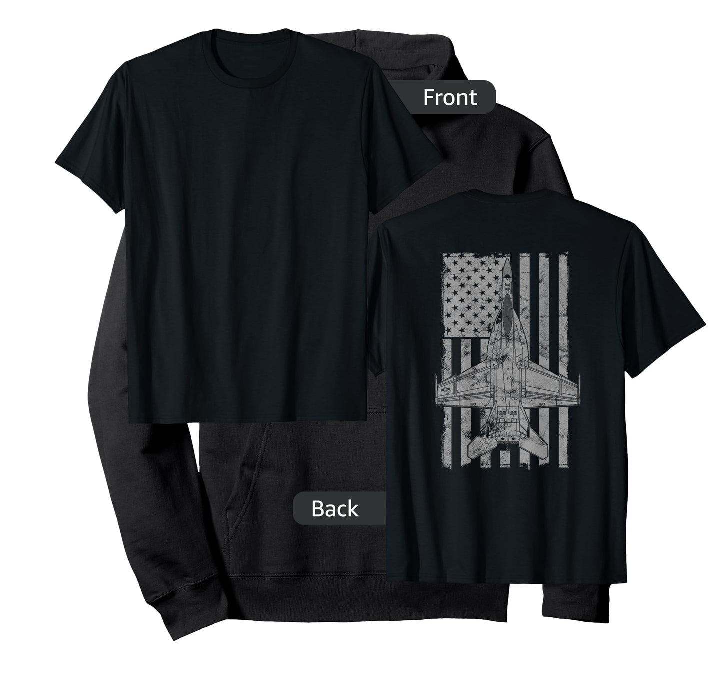 F/A-18E Super Hornet Airplane Vintage Flag | BACK PRINTED T-Shirt