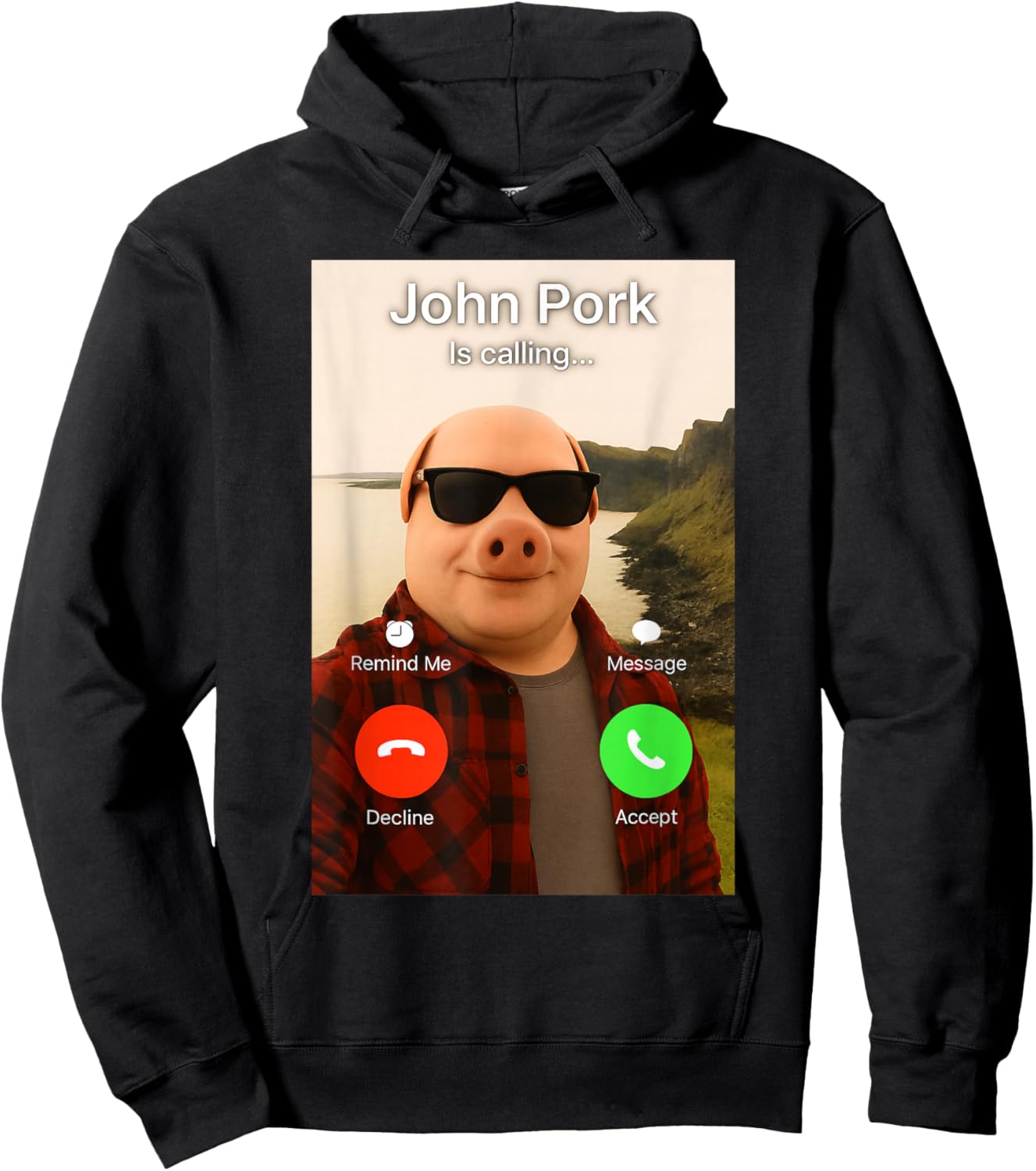 John Pork is Calling Shirt Funny John Pork Meme Men Women T-Shirt - Hoodie | Black