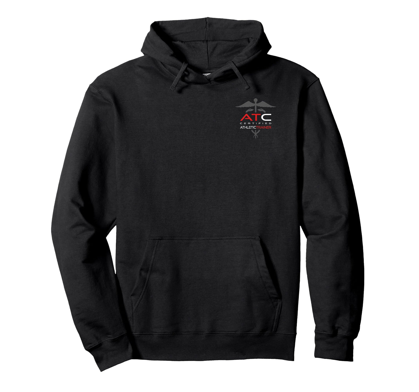 Athletic Trainer - AT - Professional Front/Back AT T-Shirt, Small, Black