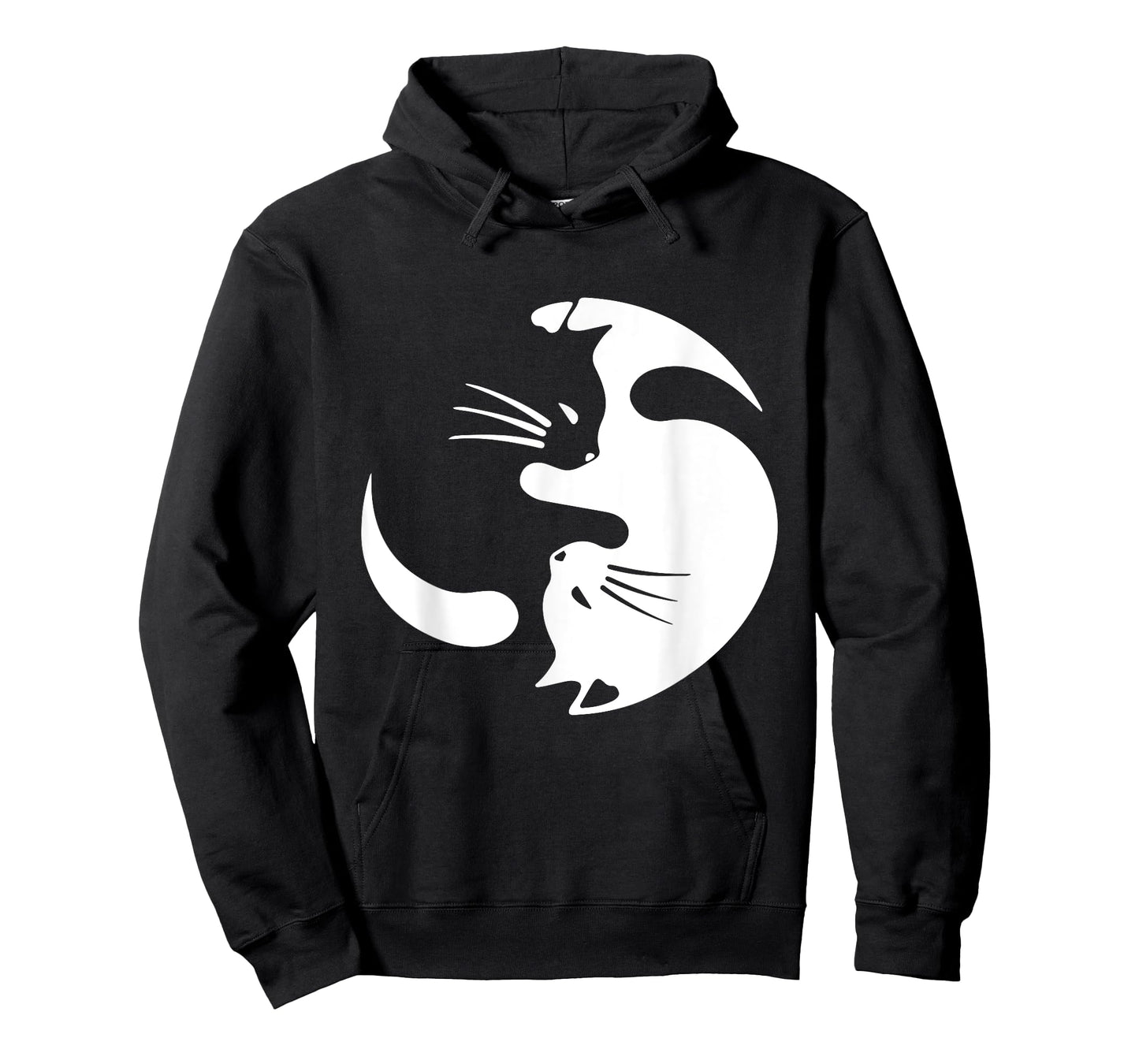 Yin Yang Cat Symbol Cute Black and White Cat Kitty Halloween T-Shirt