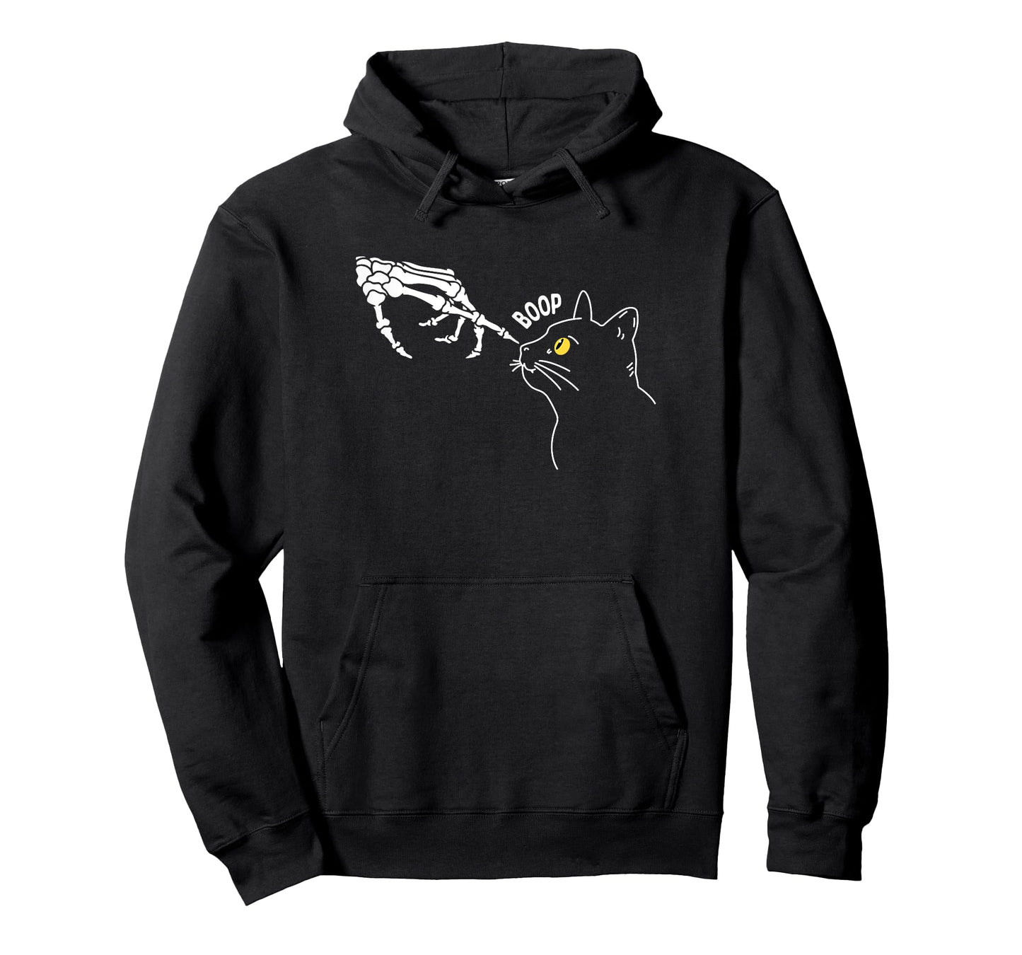 Black Cat Skeleton Hand Boop Halloween Pet Women Girls Kids T-Shirt