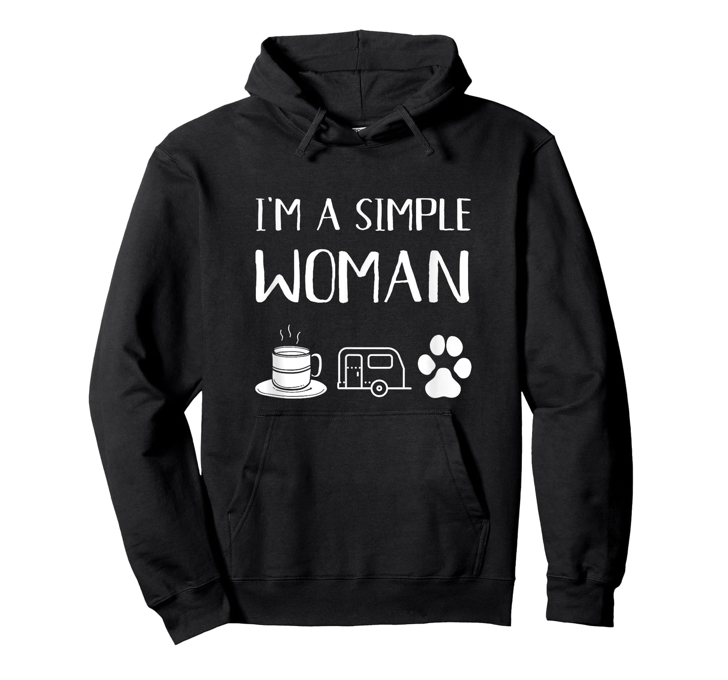 I'm A Simple Woman I Love Camping Dogs Cats Coffee Tea Hot T-Shirt