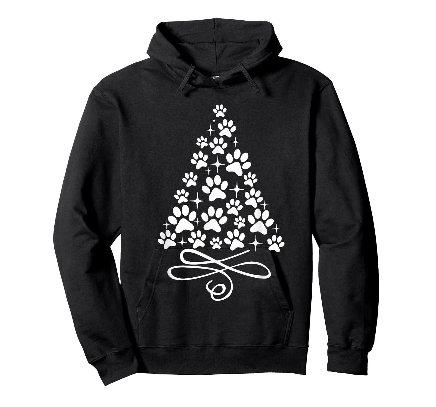 Dog Cat Paw Print on Christmas Tree T-Shirt for Men Women Kids