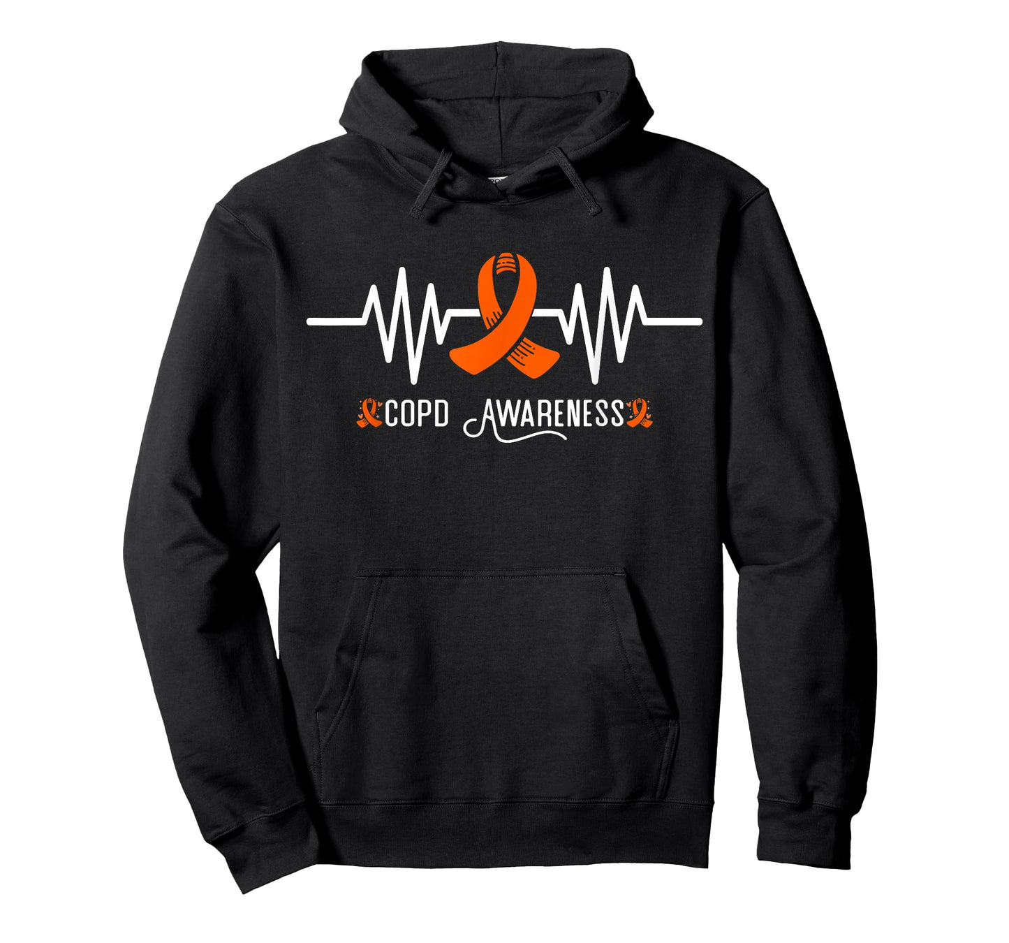 COPD Awareness Heartbeat Orange Ribbon COPD Awareness T-Shirt