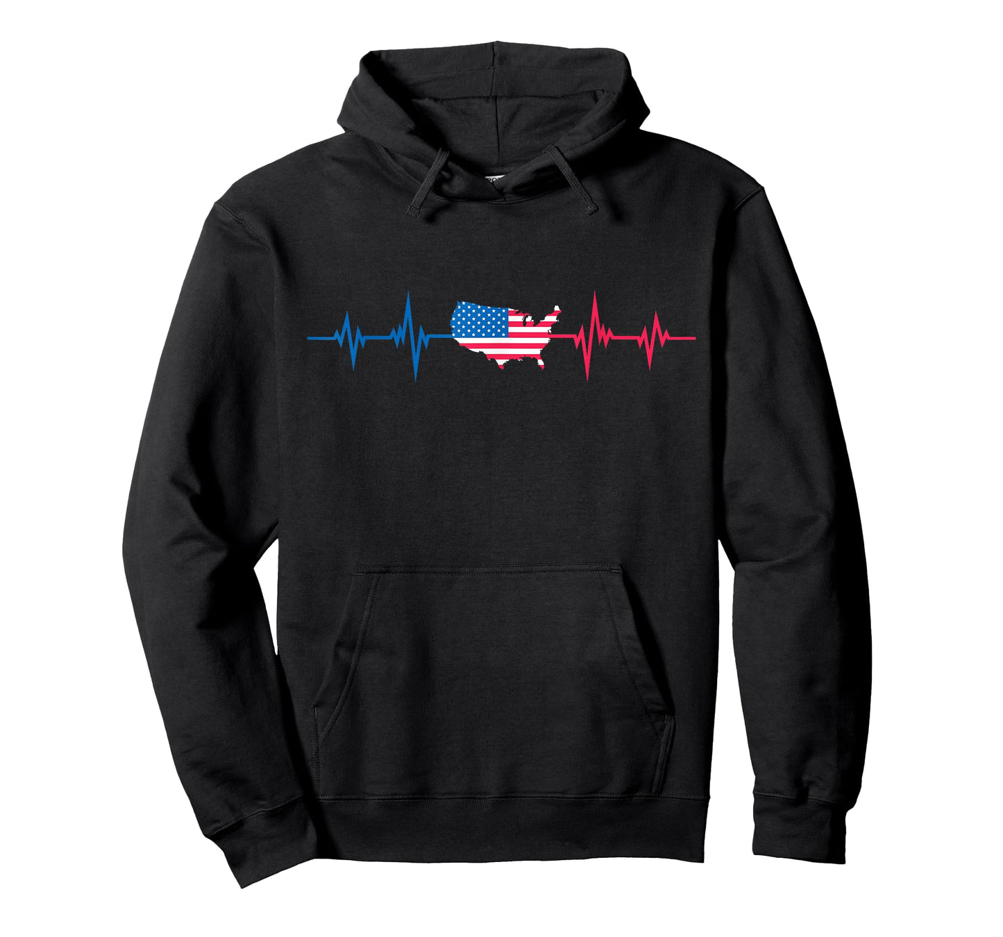 Heartbeat Design american Flag USA T-Shirt