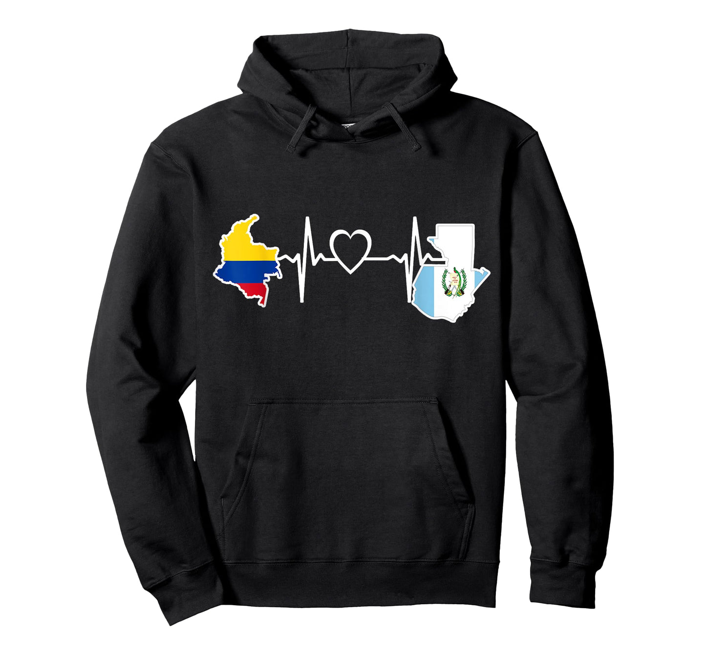 Guatemala Colombia Flag Guatemalan Colombian Heartbeat T-Shirt