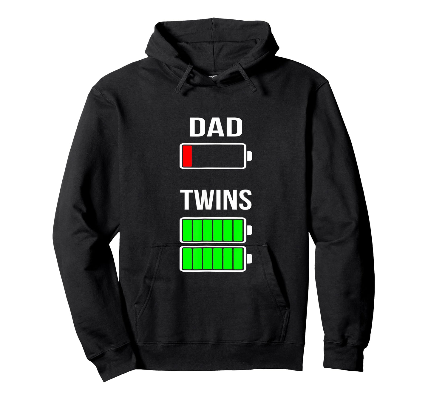 Mens Tired Dad Low Battery Twins Full Charge Funny Gift T-Shirt