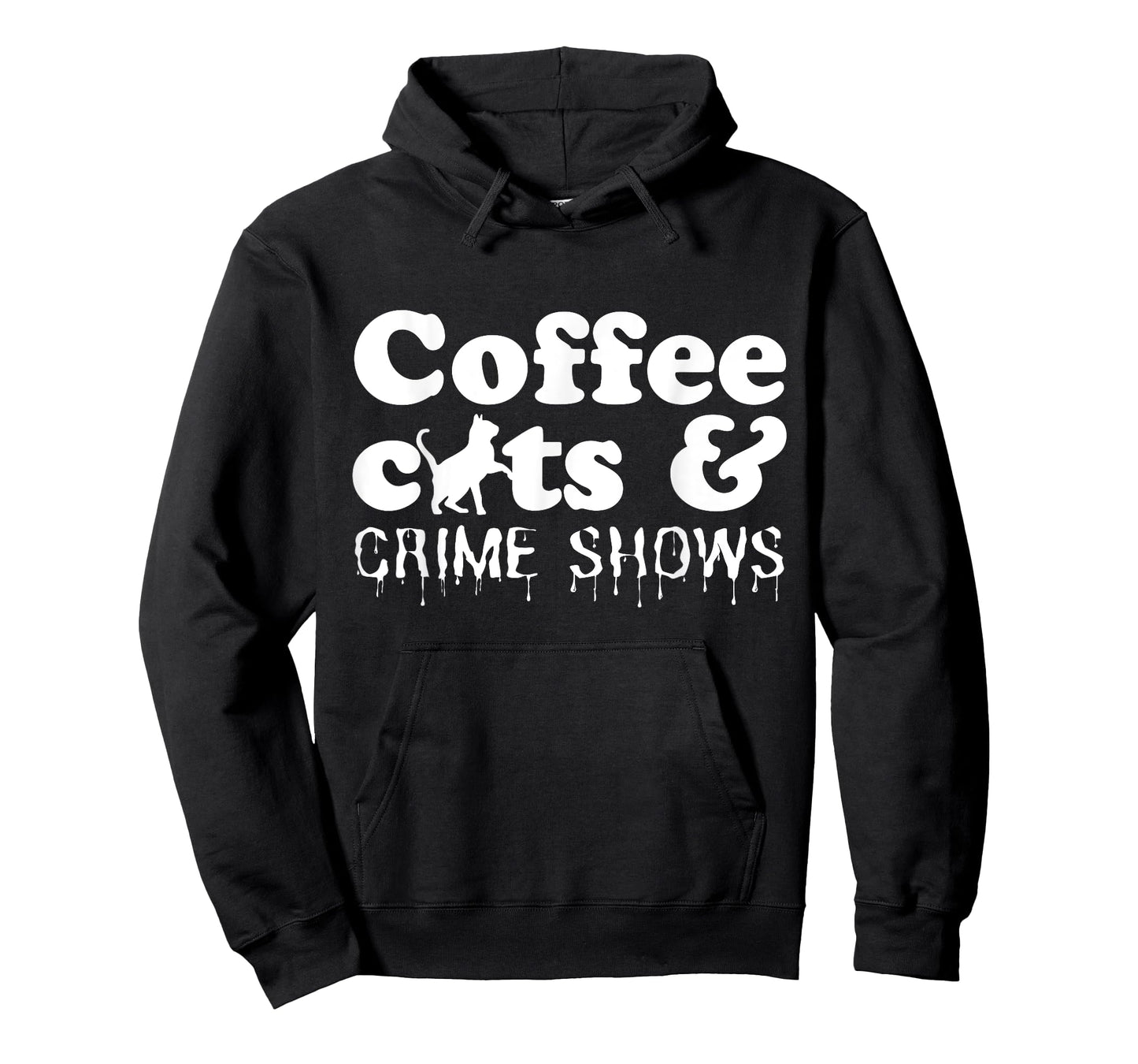 Funny Coffee Cats Crime Shows Murder Mystery Halloween T-Shirt