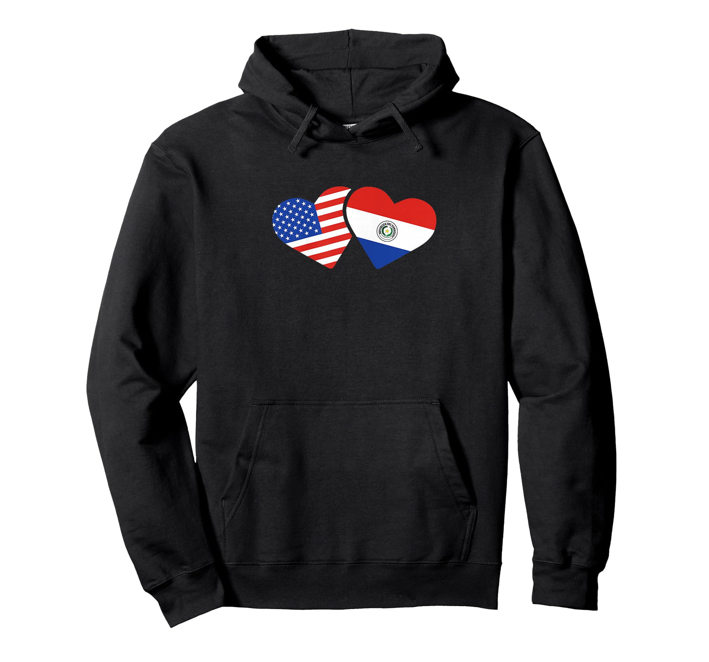 Womens USA Paraguay Flag T Shirt Hearts Paraguayan American Love T-Shirt