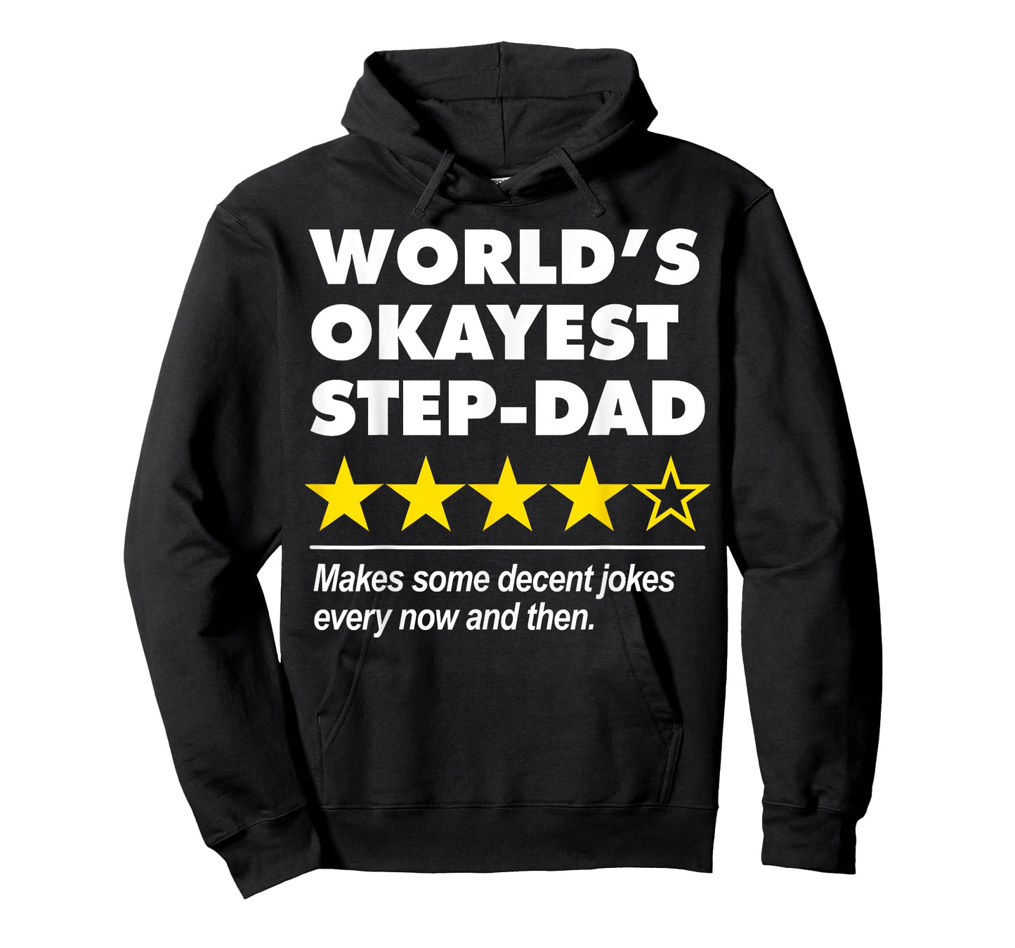 Worlds Okayest Step-Dad Star Rating Dad Joke Fathers Day T-Shirt