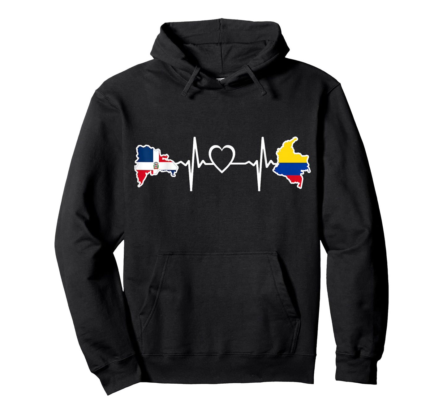 Dominican Republic Colombian Flag Heartbeat T-Shirt