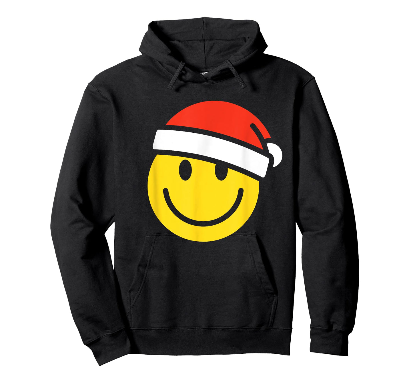 Yellow Smile Face Christmas Shirt Santa Hat Xmas Happy Face T-Shirt