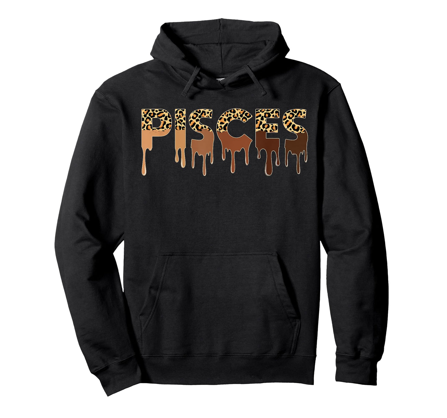 Pisces Zodiac Shirt Afro Black Women Leopard Dripping T-Shirt