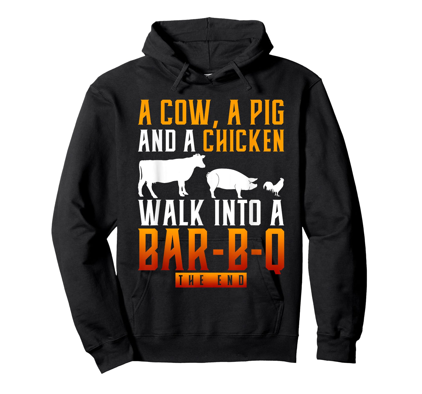 A Cow A Pig And A Chicken Walk Into A Bar BBQ T-Shirt