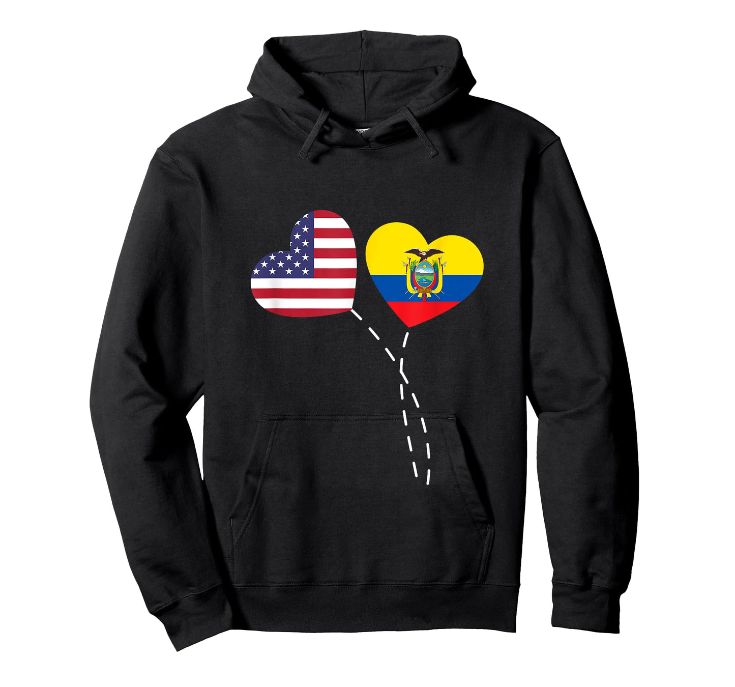 Loving USA Ecuador Flag Heart Ecuadorian Americans Love T-Shirt