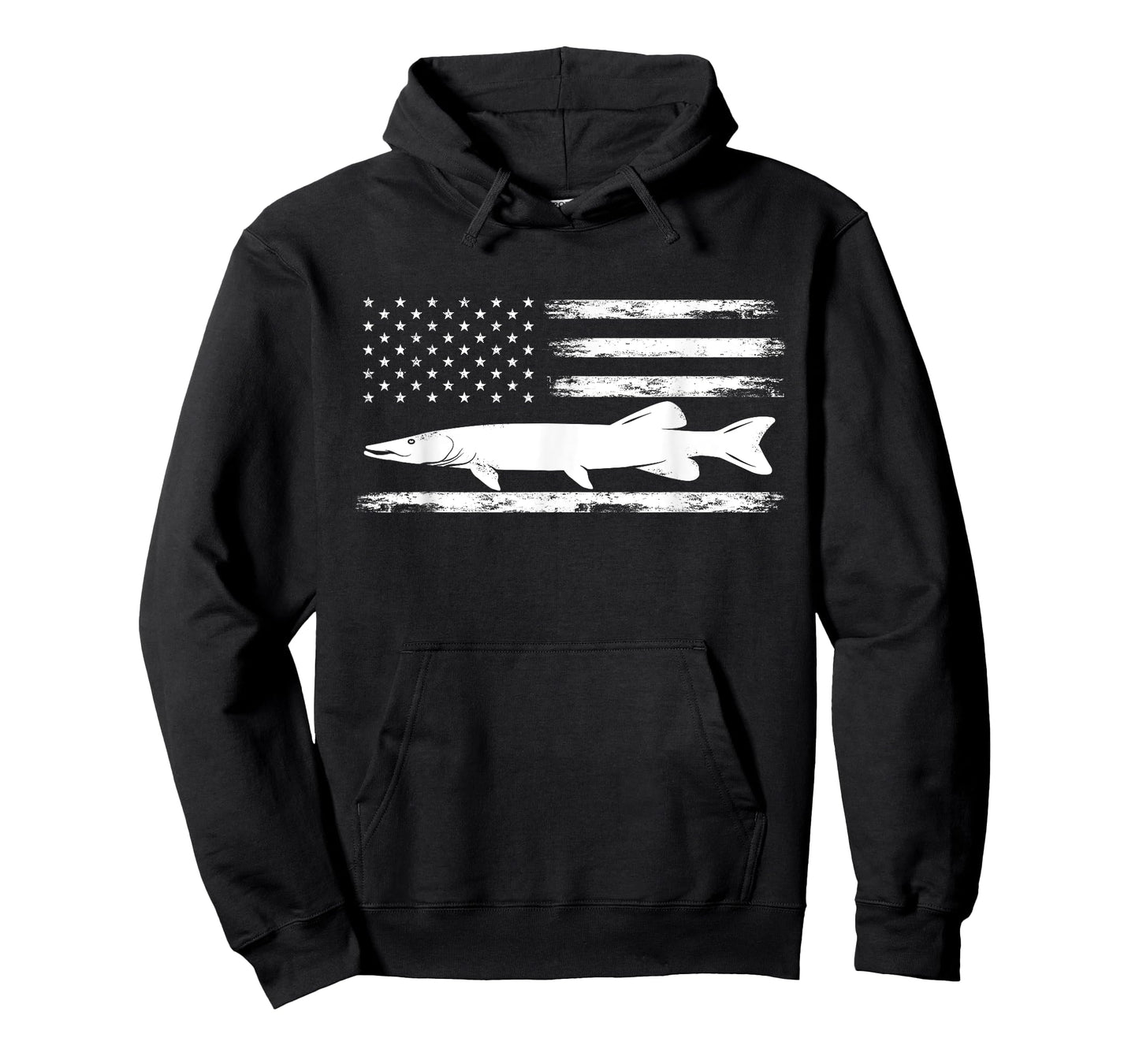 Musky American Flag 4th of july Fishing lovers Muskie Retro T-Shirt