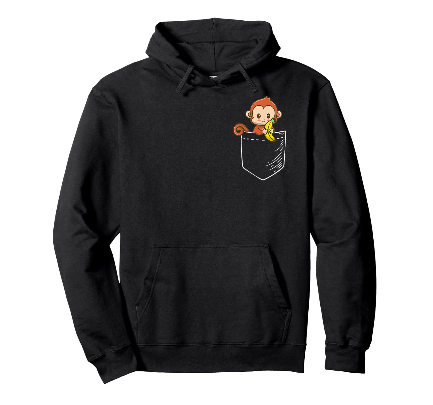 Boys Girls Kids Pet Monkey Banana Lover in a Pocket T-Shirt