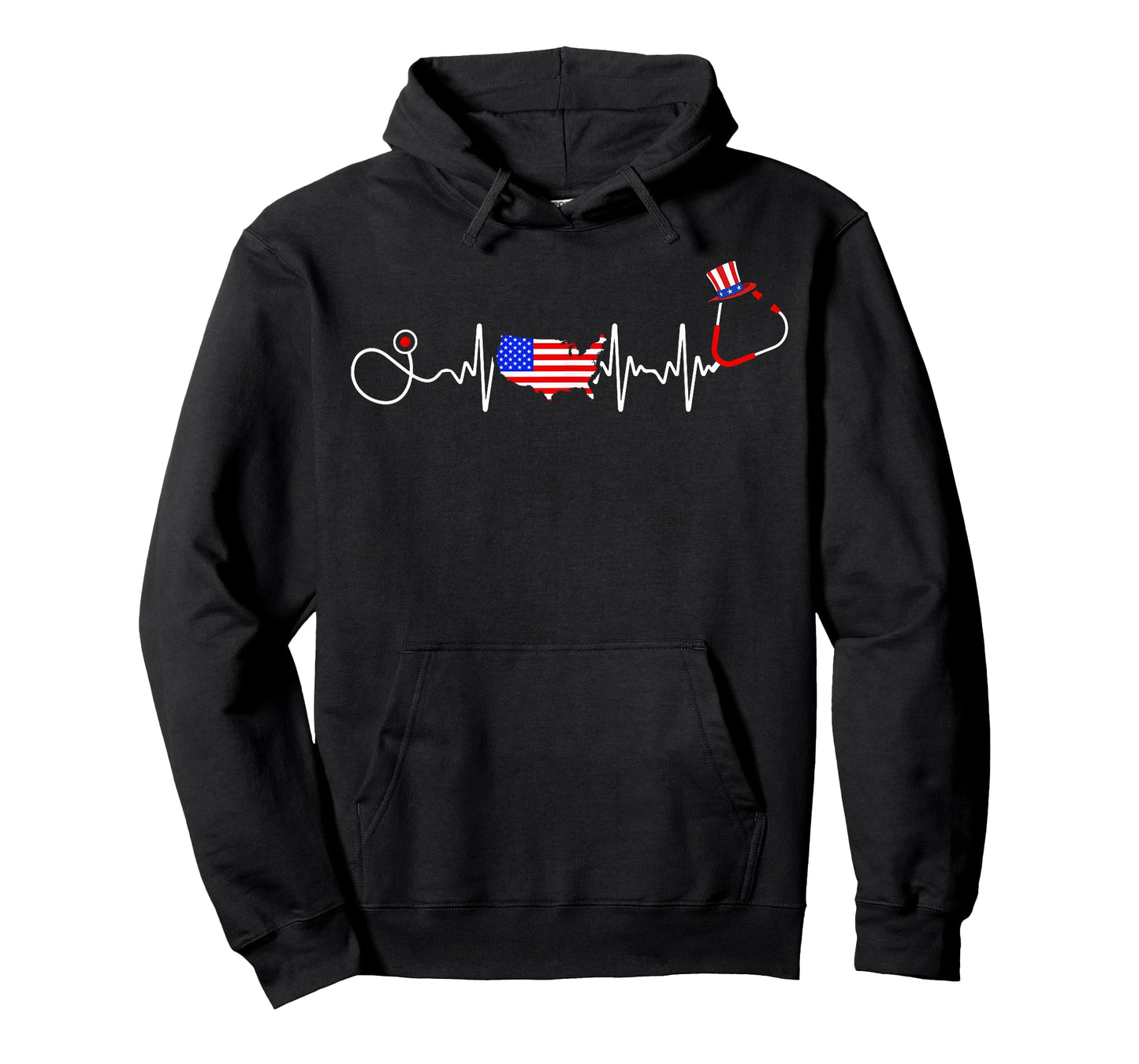 American Nurse 4th Of July USA Flag Map Patriotic RN Nursing T-Shirt