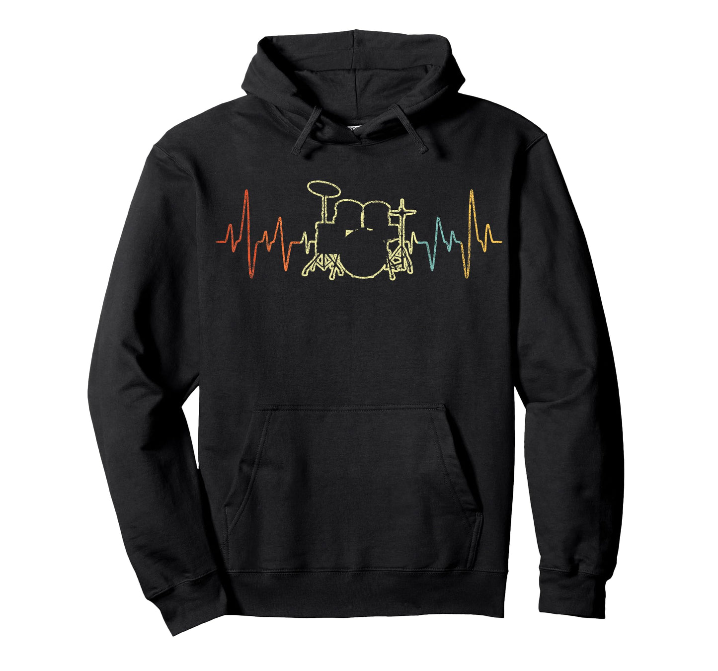 Funny Drum Heartbeat Drummer Drumming Drum Sticks Retro T-Shirt